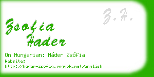 zsofia hader business card